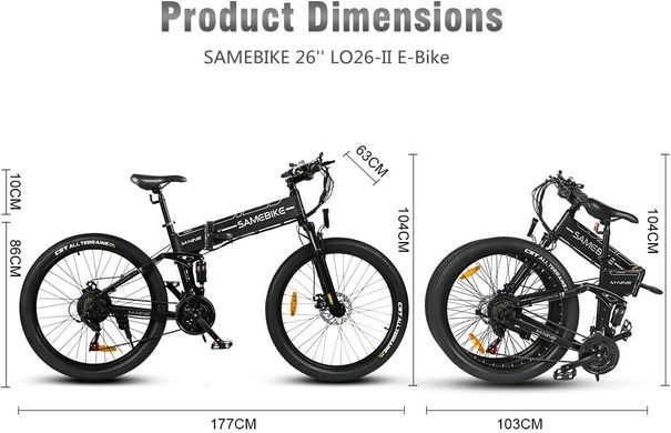 Электровелосипед SAMEBIKE LO26-II - 26" | Black