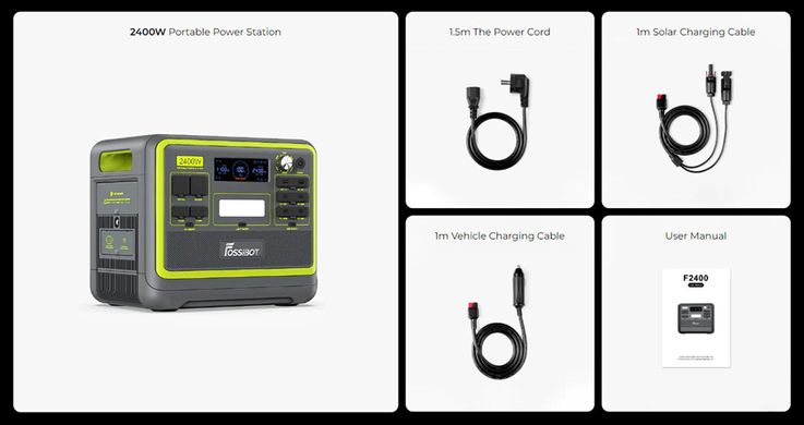 Зарядна станція Fossibot F2400 | 2400 Вт Green